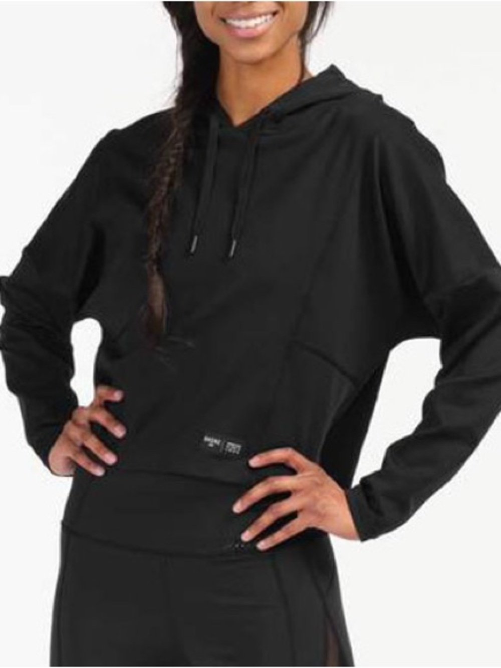 Rhone Sublime Cropped Hoodie Medium Black Long Sleeve Drawstring